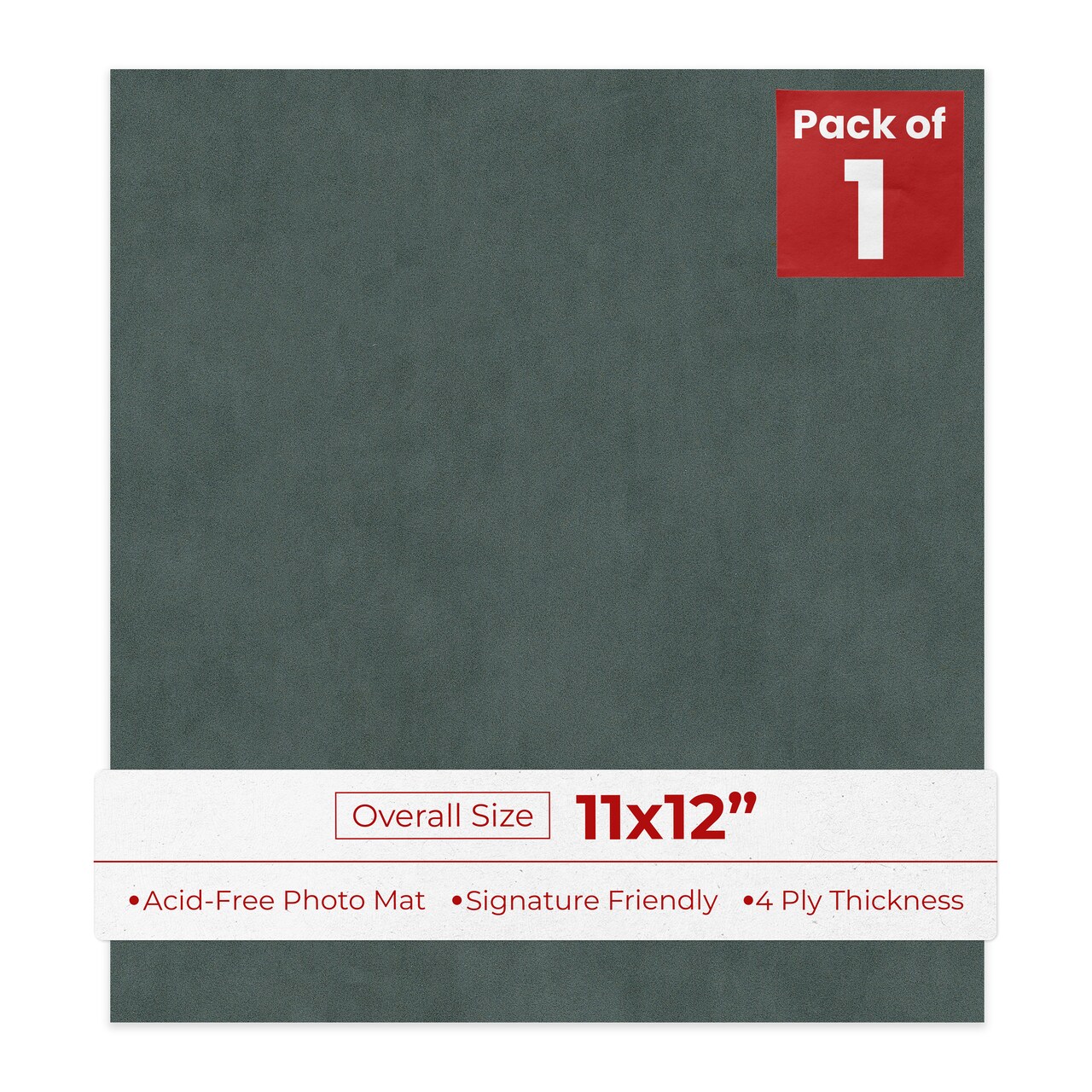 Dark Grey Suede 11x12 Uncut Mat Board - Blank Sheets, No Opening